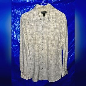 Alfani Slim Fit White Plaid Button-Up Shirt  17-17 1/2 : 36-37